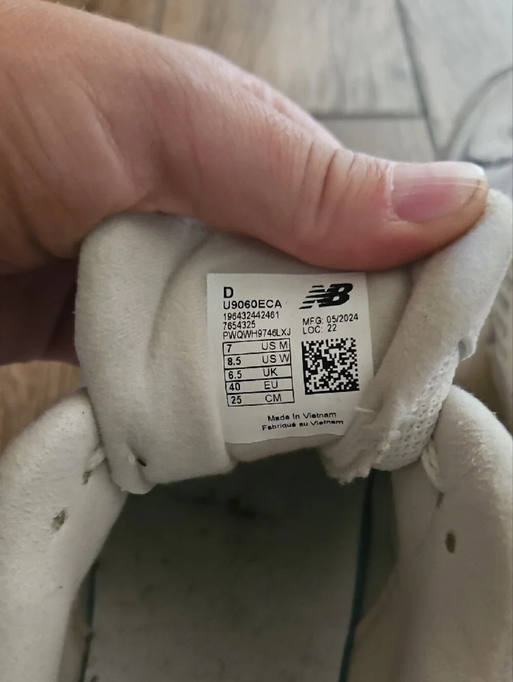 New Balance White and Light Gray 9060 Athletic Sneakers